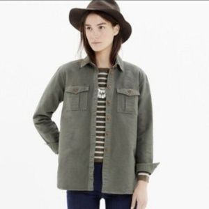 Madewell Fieldbound Cargo Shirt Size Large Green